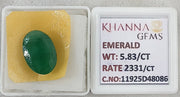 5.83/CT Natural Panna Stone with Govt. Lab Certificate-11925D48086